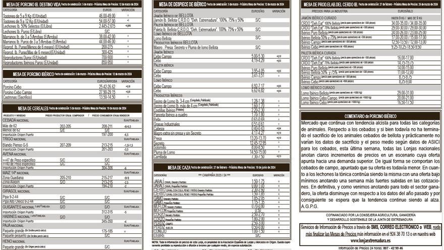 Lonja del 7 de marzo de 2024