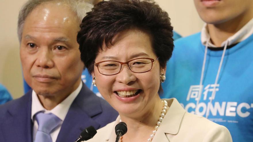 Carrie Lam tras su victoria electoral