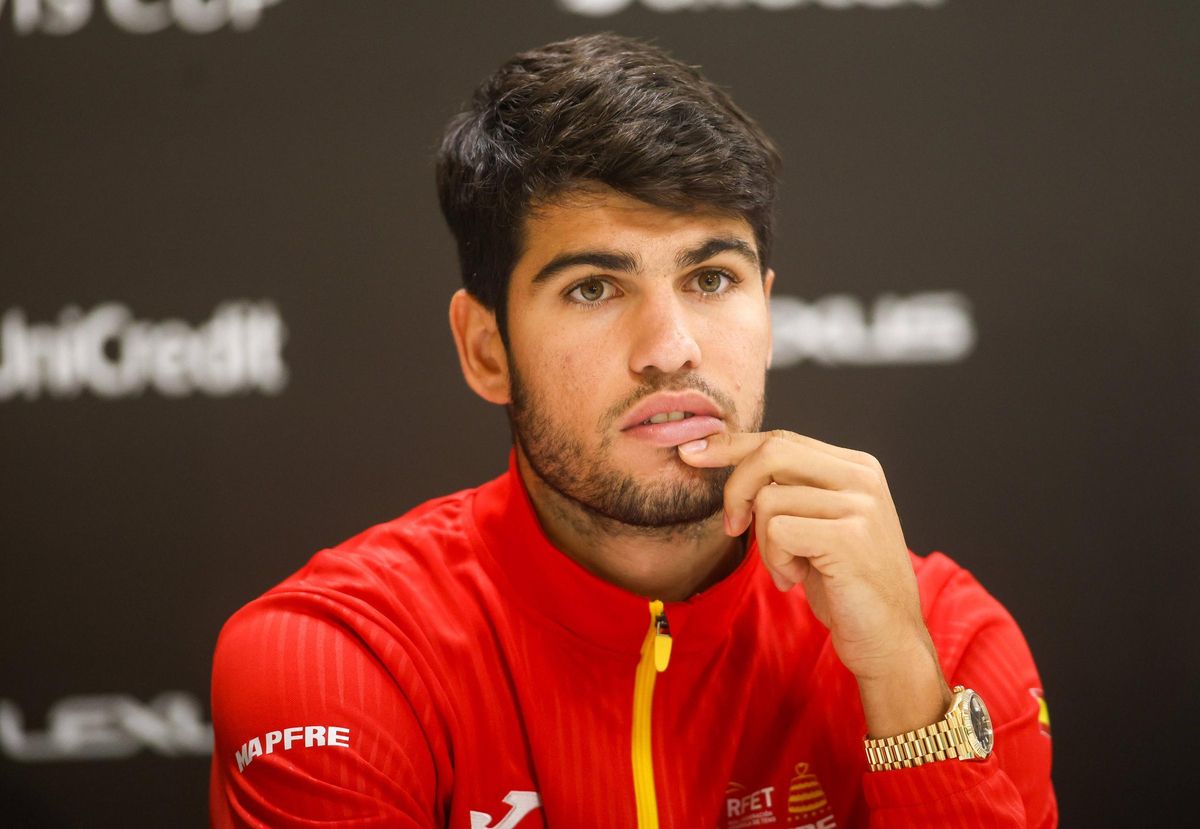 Alcaraz, en la rueda de prensa en València