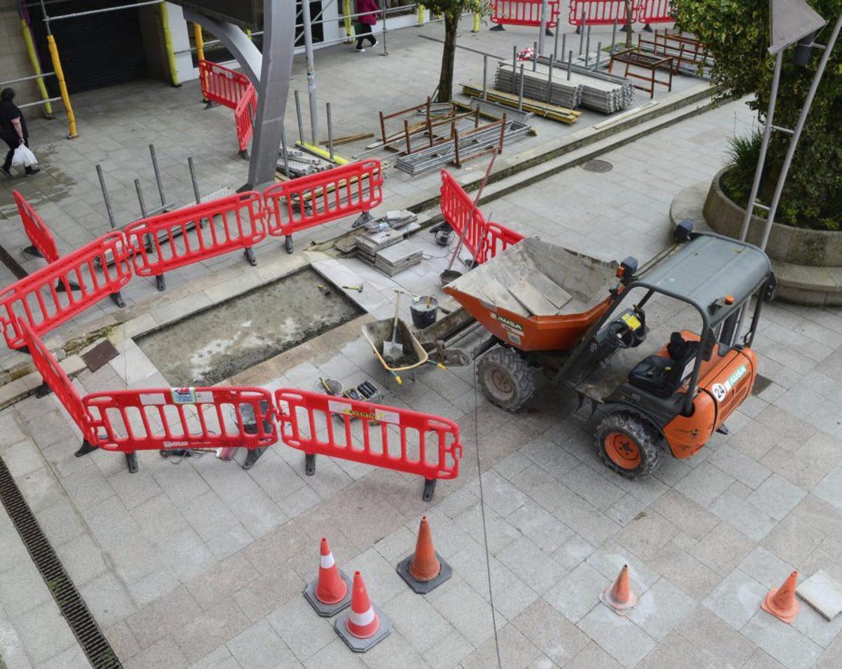 Una de las zonas en las que trabajan los operarios en Bueu. |