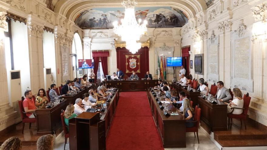 Vista del pleno celebrado en el Ayuntamiento de Málaga.