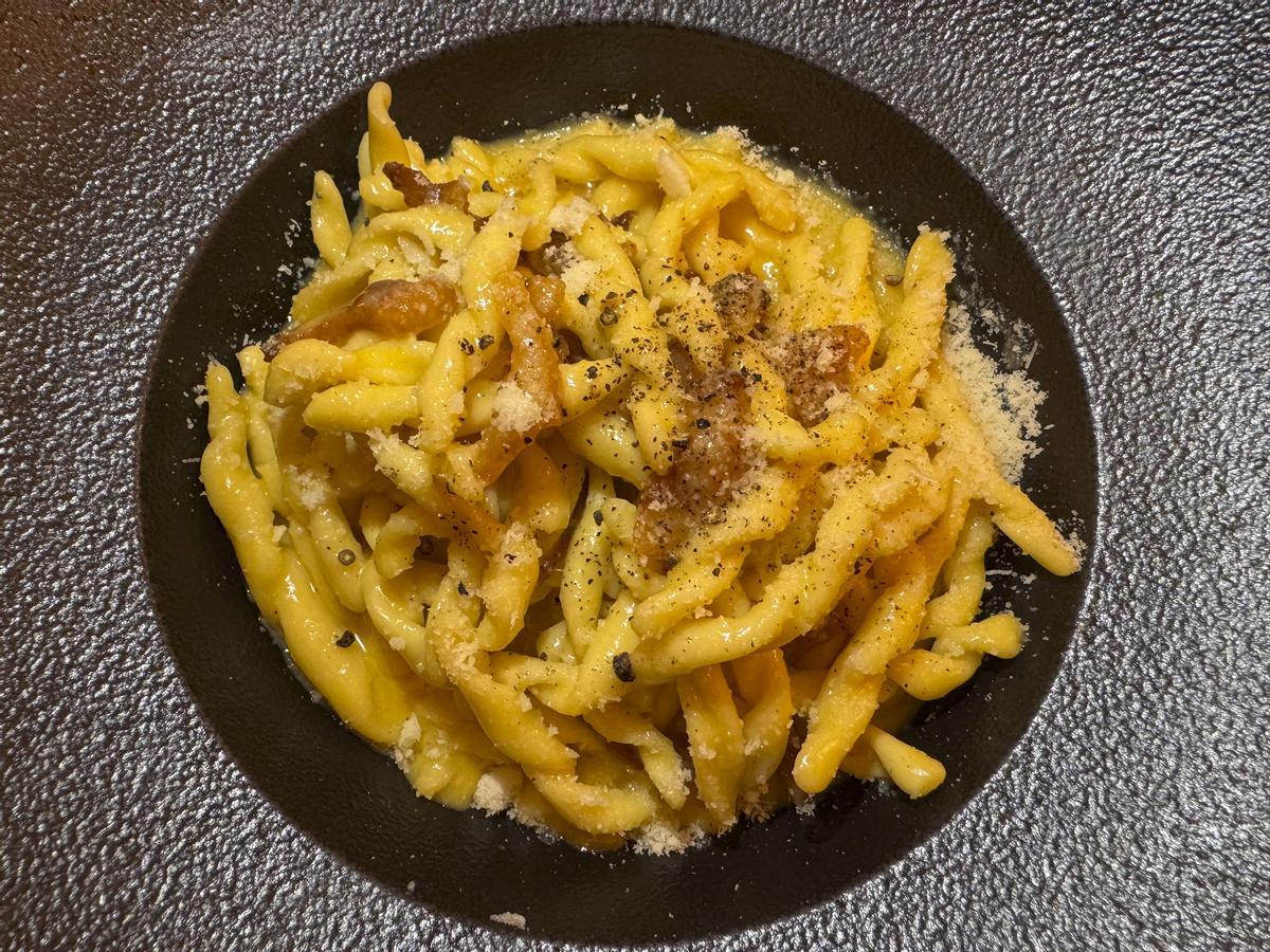 Pasta a la carbonara.
