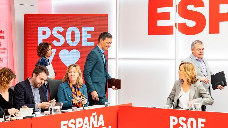 El presidente del Gobierno, Pedro Sánchez, durante la reunión de la Comisión Ejecutiva Federal del PSOE.-EFE