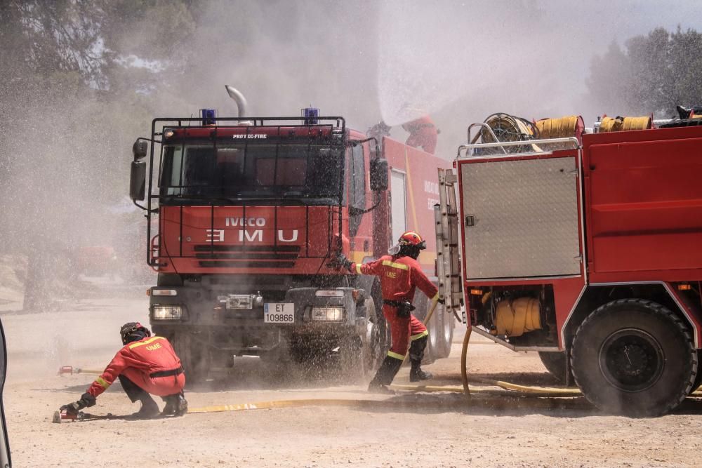 Simulacro de extinción de incendios en Alcoy