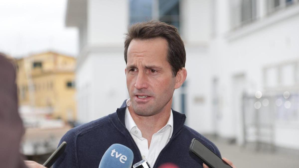 Sir Ben Ainslie, durante su comparecencia ante los periodistas en el Real Club Náutico de Palma.