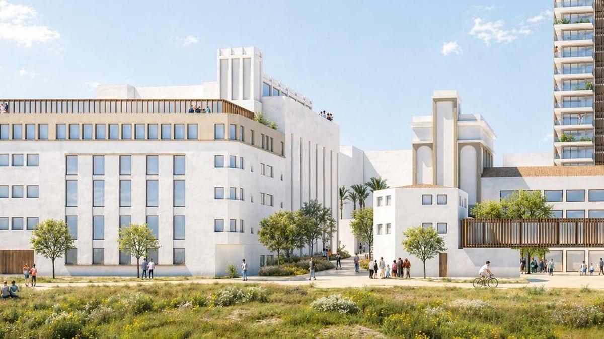 Recreación del futuro de las harineras de Alicante, según el plan del Ayuntamiento.