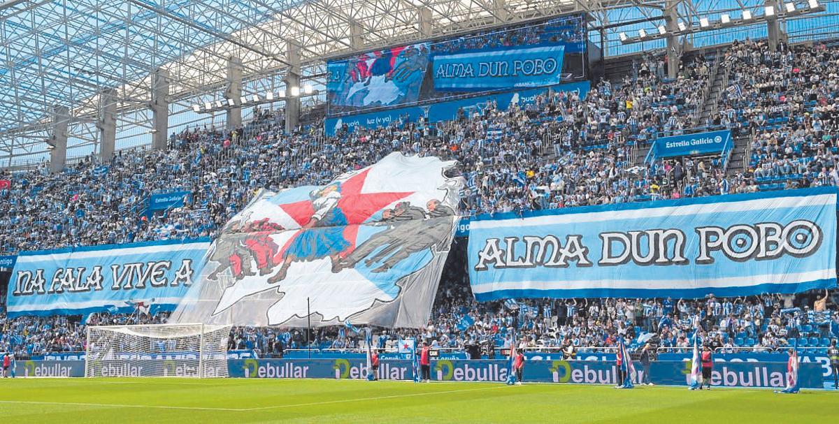 Tifo de la afición durante un partido