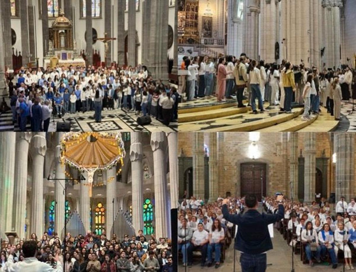 Imágenes de las grabaciones en las cuatro sedes católicas españolas