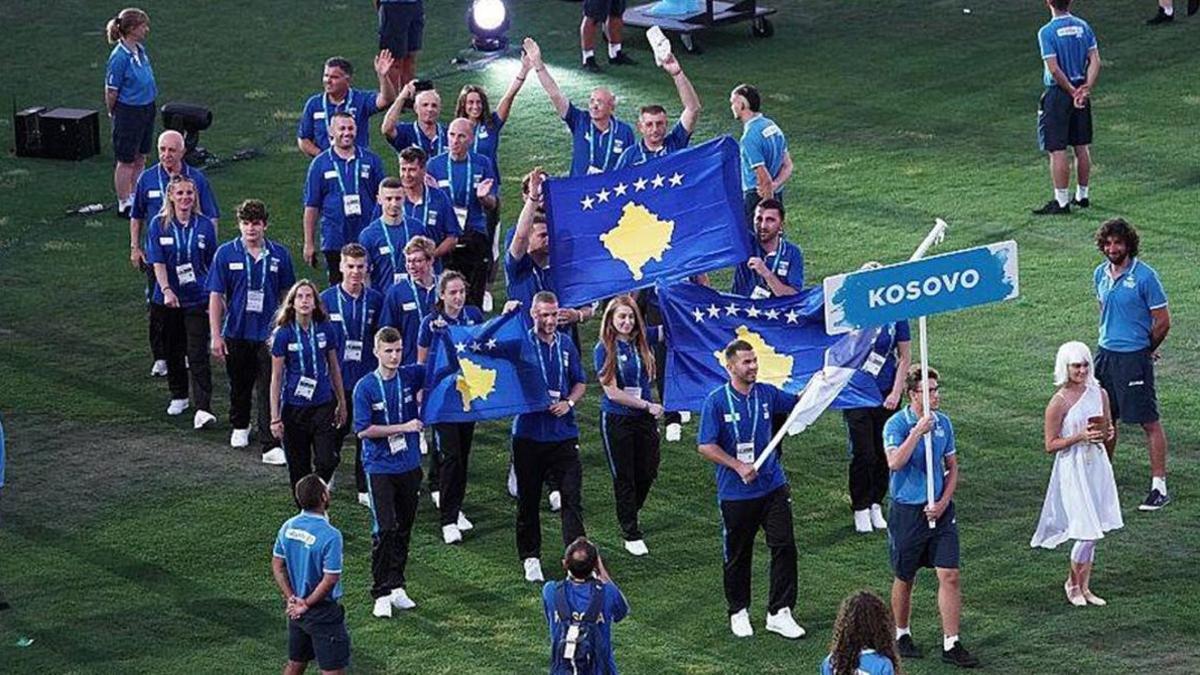 La delegación de atletas kosovares que participó en los Juegos de Tarragona.