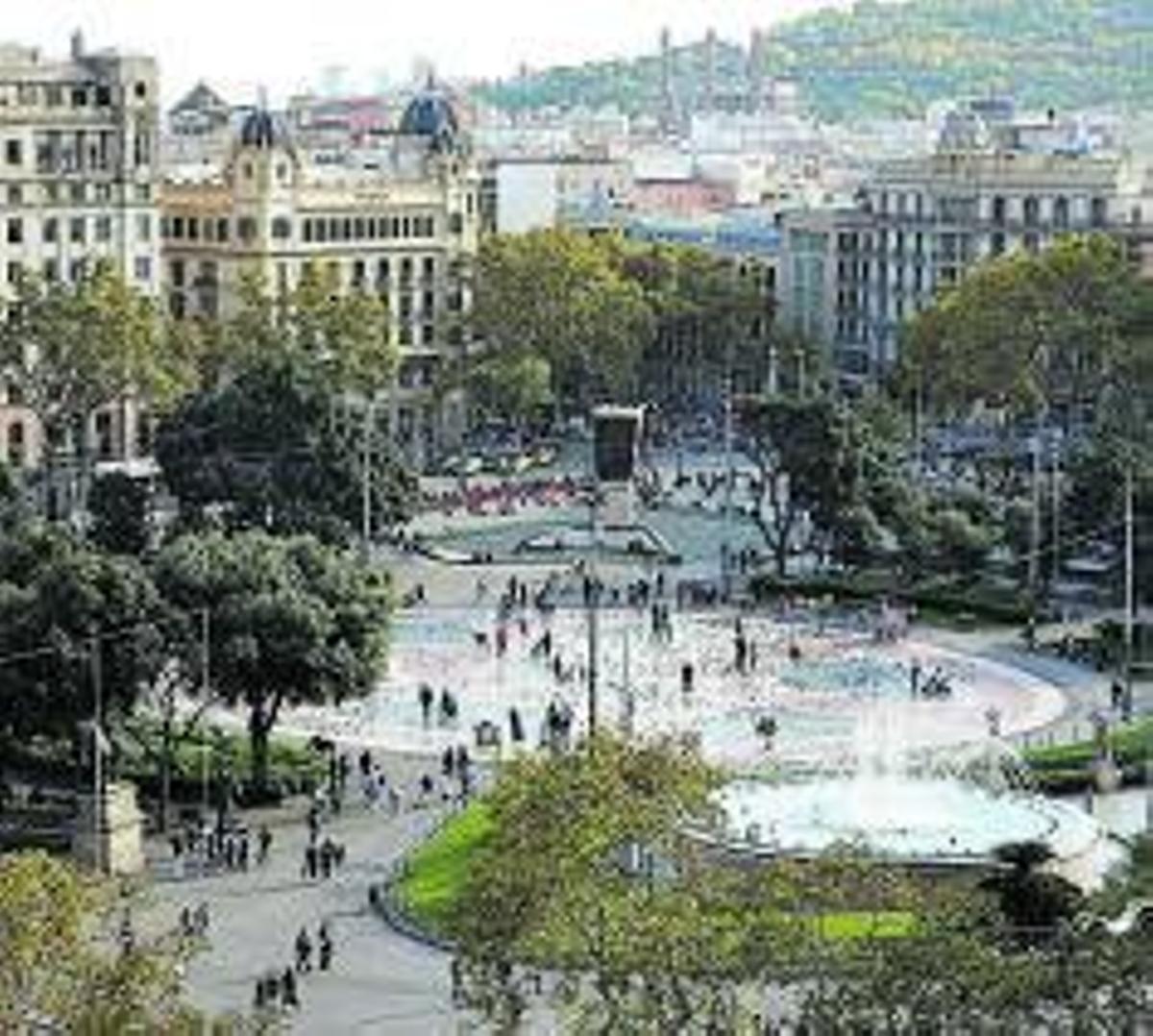 Vista actual de la plaza de Cataluña.