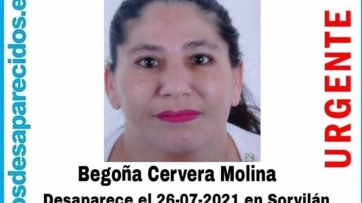 Cartel que informa de la desaparición de Begoña Cervera