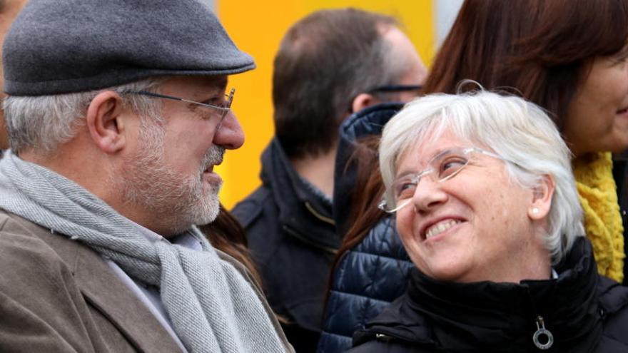 Els consellers cessats Clara Ponsatí i Lluís Puig, a Brussel·les