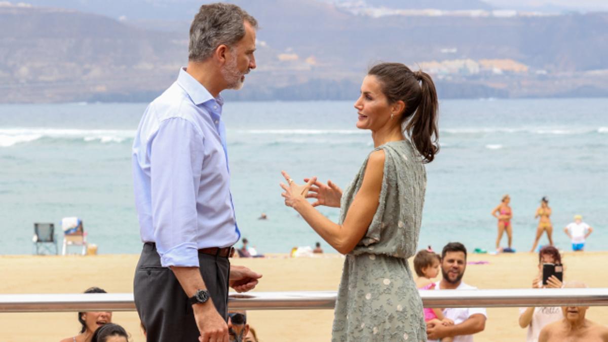 Mendicidad Abundantemente candidato Letizia escoge un vestido rebajado de Zara para su primera gira por España  desde la crisis del coronavirus - Woman