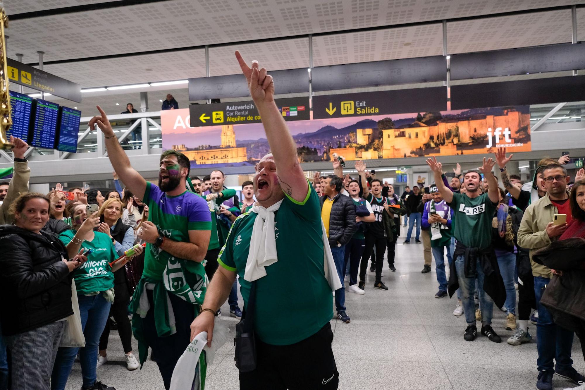 La llegada del Unicaja al aeropuerto de Málaga tras ganar la Copa del Rey