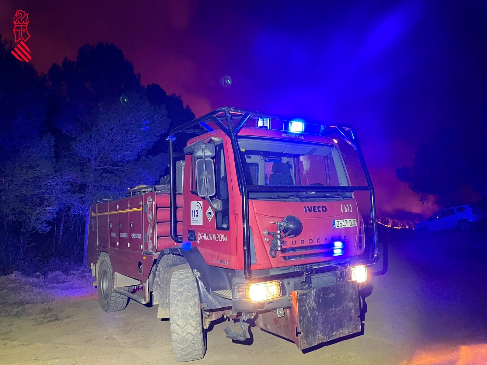 Las fotografías del virulento incendio forestal en Villanueva de Viver