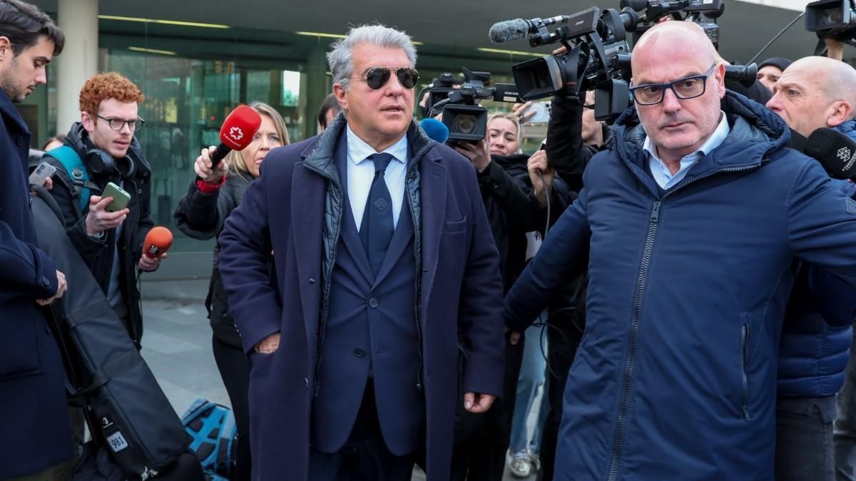 Joan Laporta, a su salida de los juzgados.