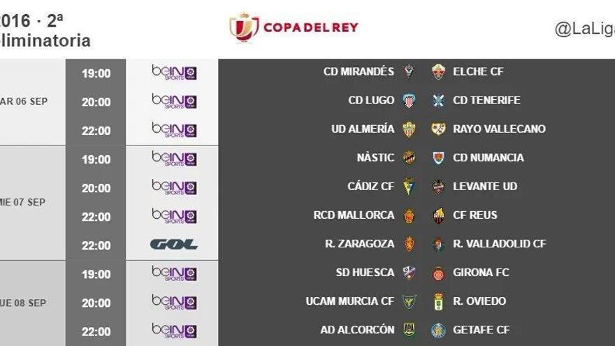 El Elche jugará la Copa contra el Mirandés al martes 6 de septiembre a las 19 horas