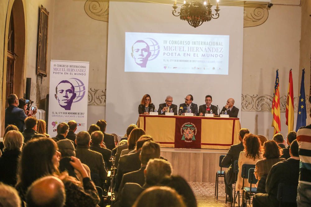 Inauguración Congreso Miguel Hernández en Orihuela