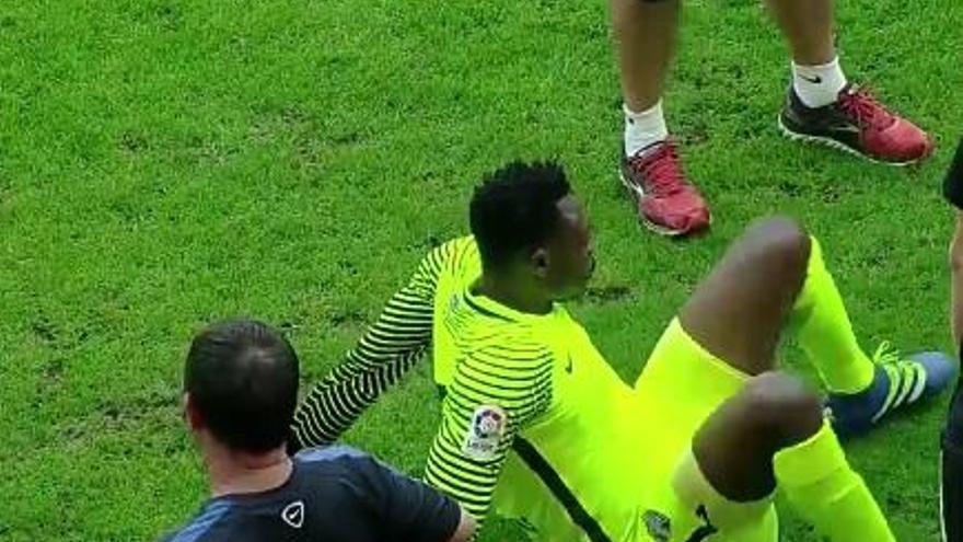 Kameni, en el parón antes del inicio de la tanda de penaltis.