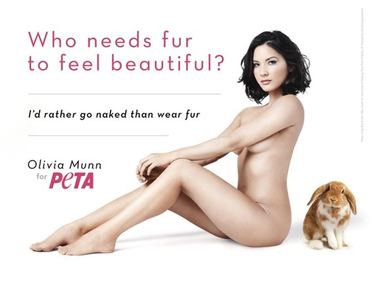 Olivia Munn se desnuda para la nueva campaña de PETA