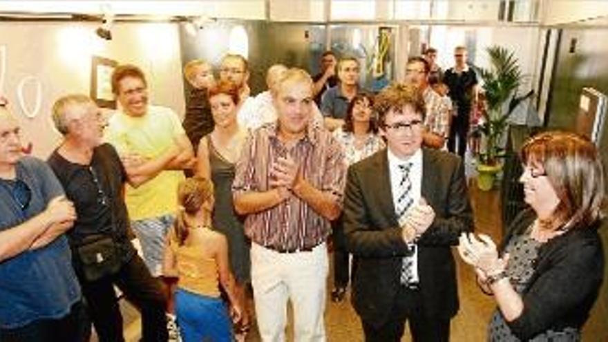 Puigdemont, en un acte a l&#039;escola Bruguera. El sector de l&#039;educació li demana que se l&#039;escolti.