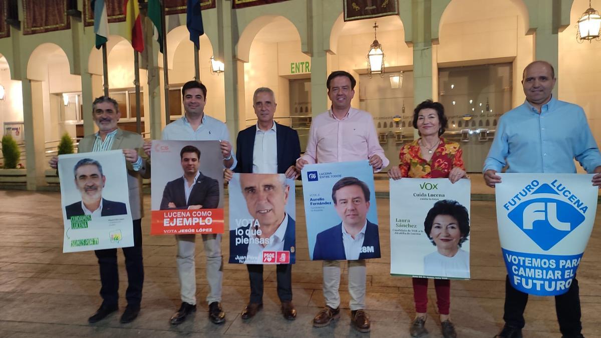 Los candidatos a la Alcaldía en Lucena.