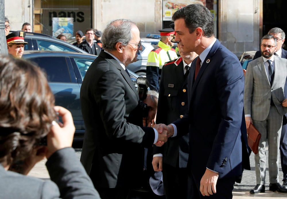 Reunió entre Torra i Sánchez al Palau de la Generalitat