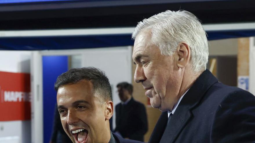 Borja y Ancelotti, en el partido de Copa del Rey en Butarque. | EFE