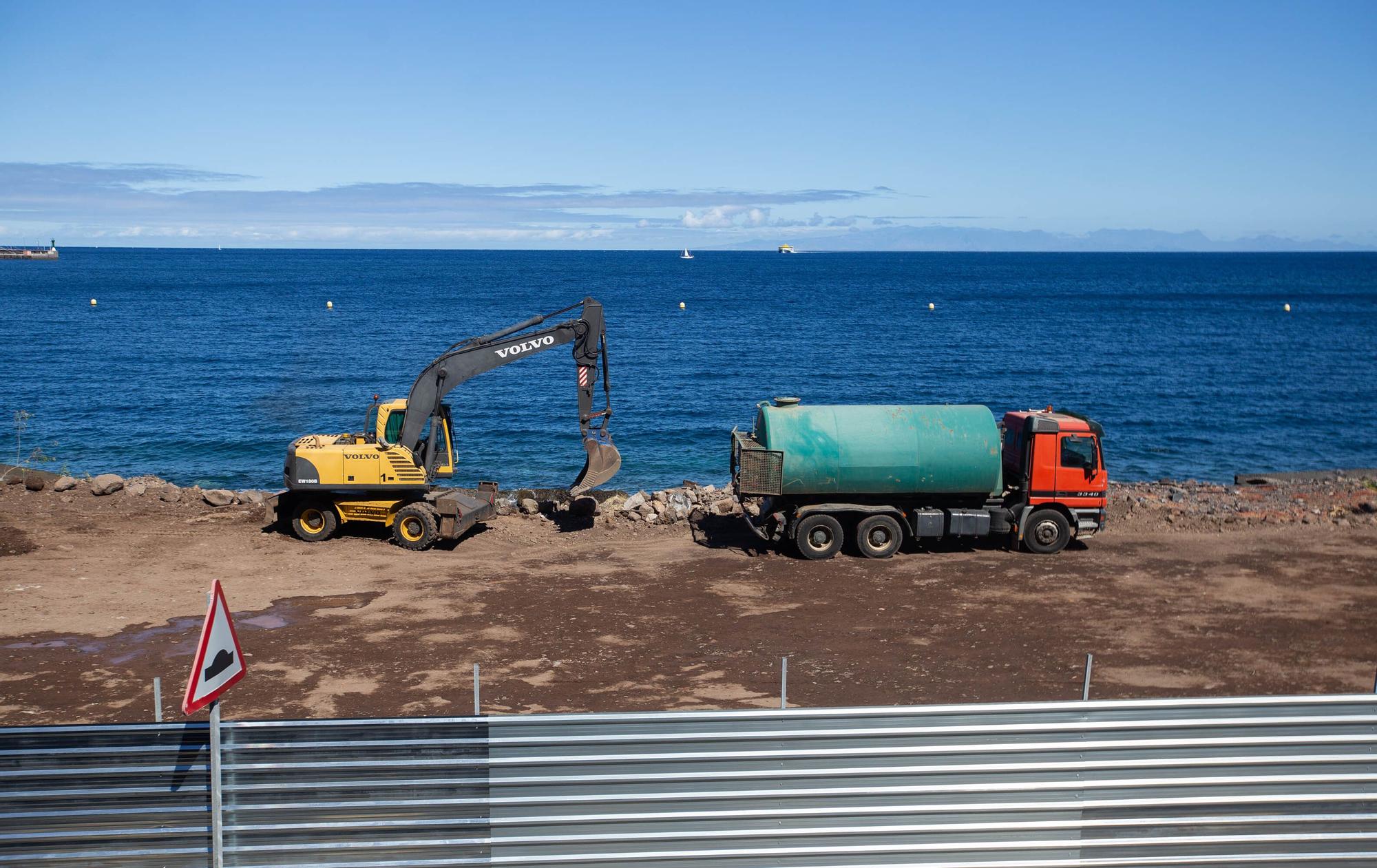 Obras en la playa de Valleseco