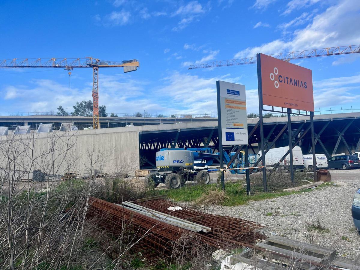 Las obras de construcción del colegio de Nuevo Roces, hace unas fechas.