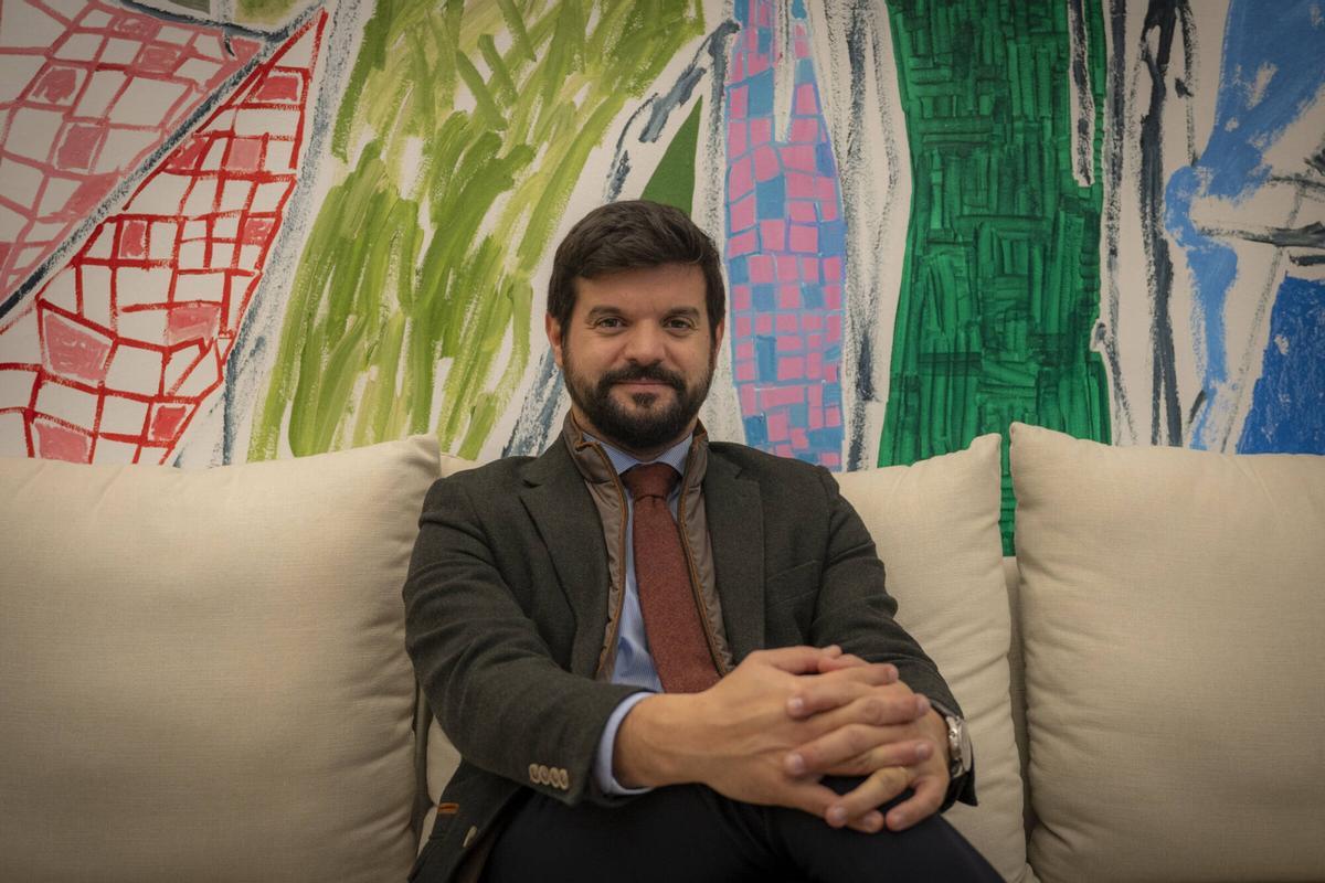 Gerard Esteva, presidente de la UFEC, antes de la entrevista con EL PERIÓDICO.