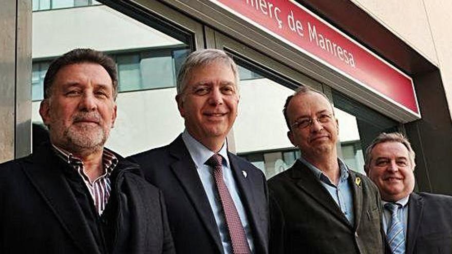 Joan Sebastià Rodó, Pere Casals, Jordi Tragant i Llorenç Juanola, ahir a la Cambra