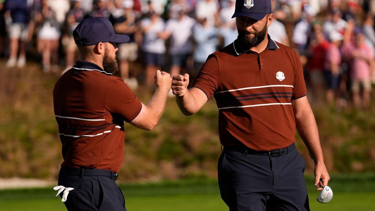 Rahm y Hatton, en la segunda jornada de la Ryder Cup, dieron otro punto a Europa