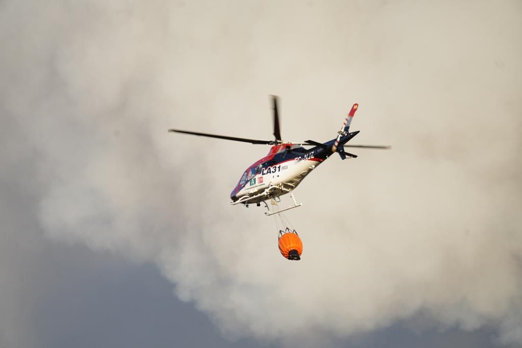 Incendio forestal en en el puerto del Calatraveño