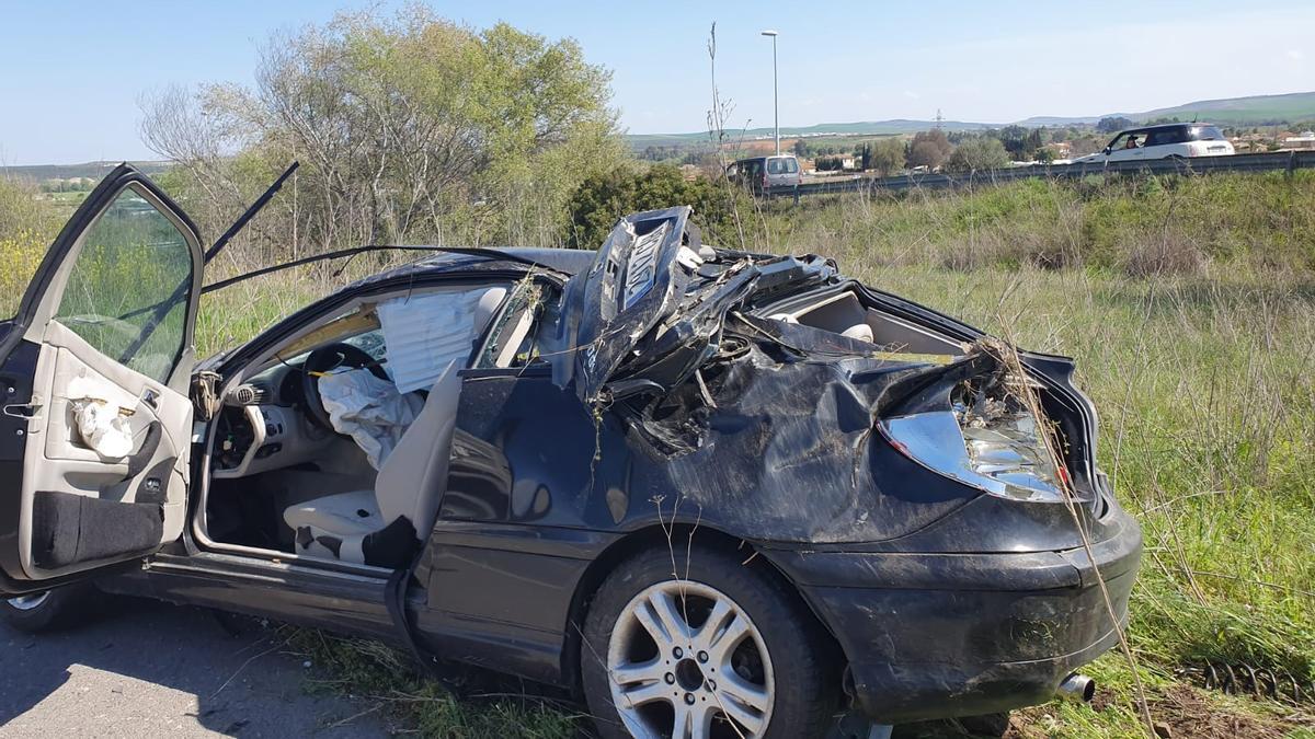 Uno de los vehículos implicados en el accidente.