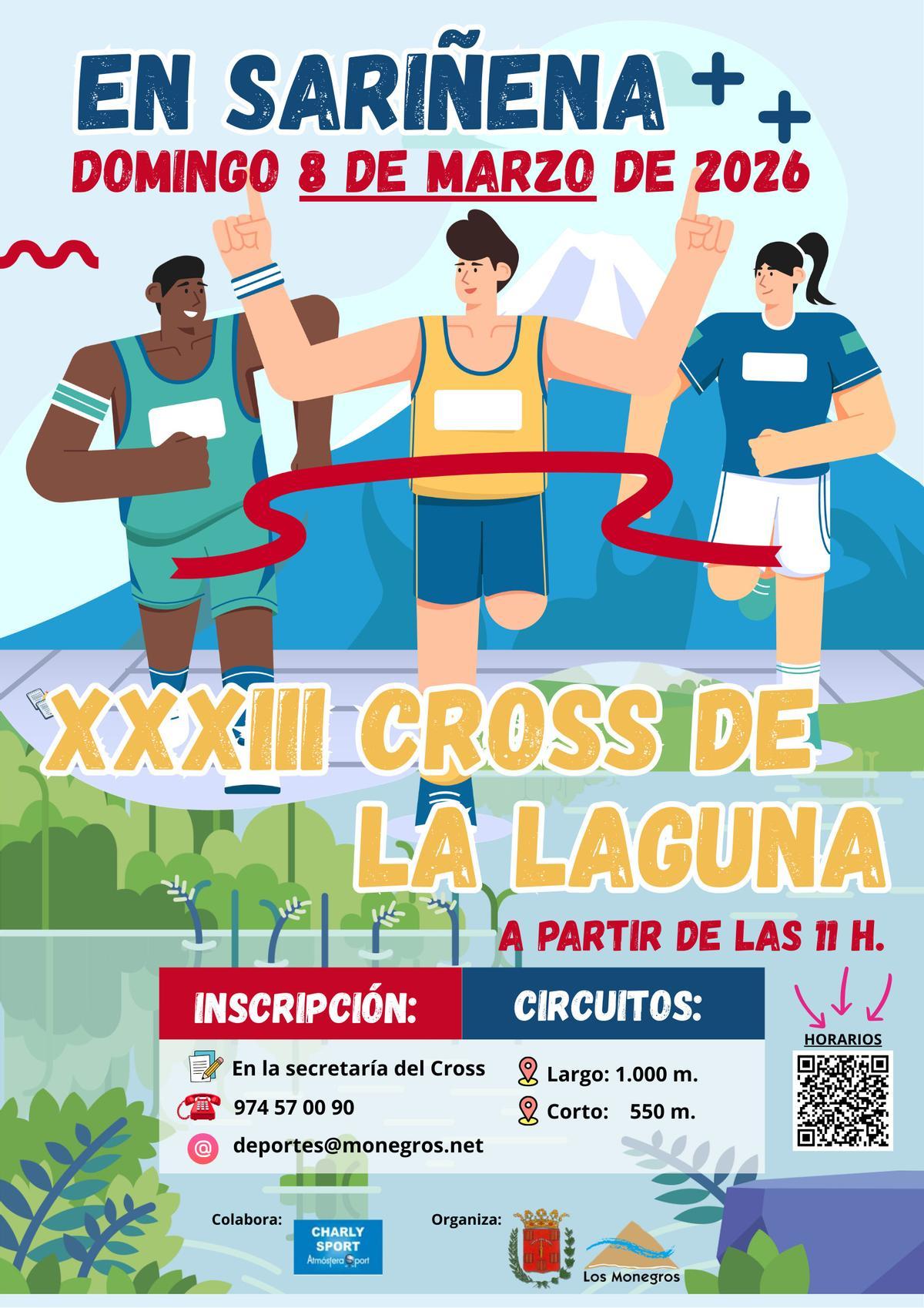 Cartel oficial de la XXXIII edición del Cross de La Laguna de Sariñena.