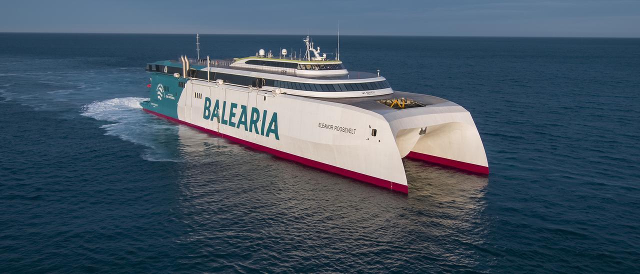 El buque insignia de Baleària, el fast ferry Eleanor Roosevelt.