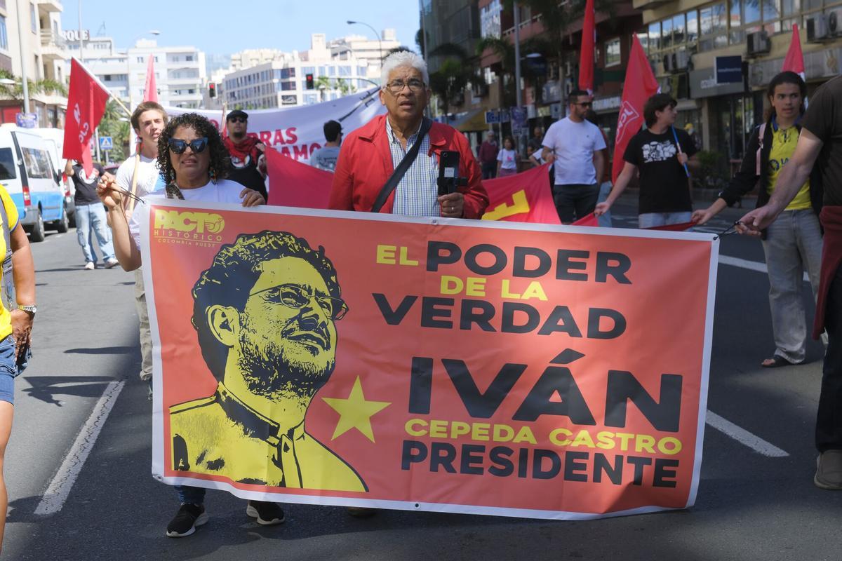 Manifestación por el Día de los Trabajadores en Las Palmas de Gran Canaria