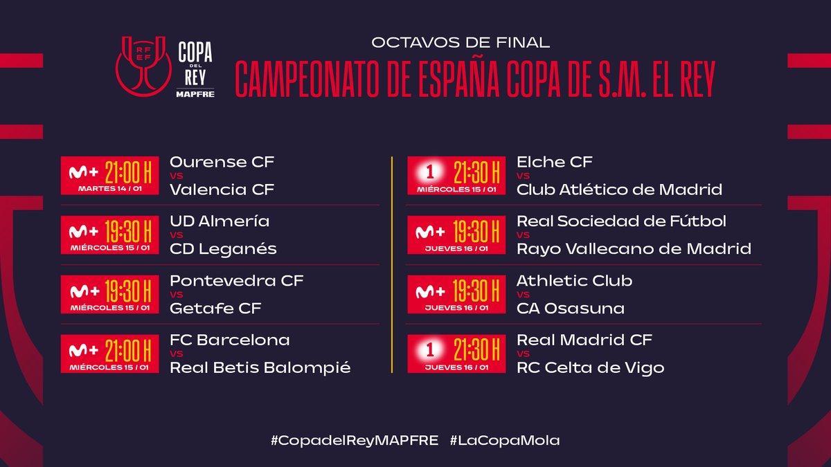Eliminatorias octavos de final Copa del Rey