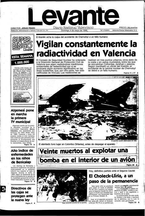 Portadas e informaciones sobre el accidente nuclear.