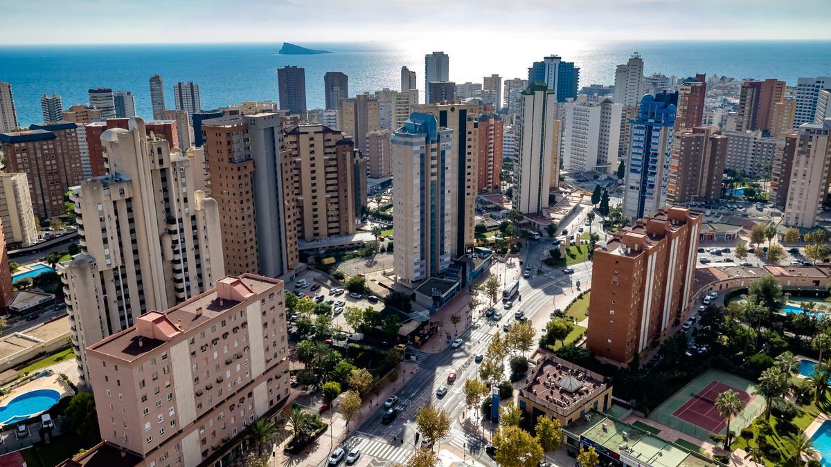 Una vista de los bloques de apartamentos de Benidorm.