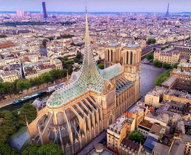 Proyecto Palingenesis de Vincent Callebaut Architectures para la catedral de Notre Dame