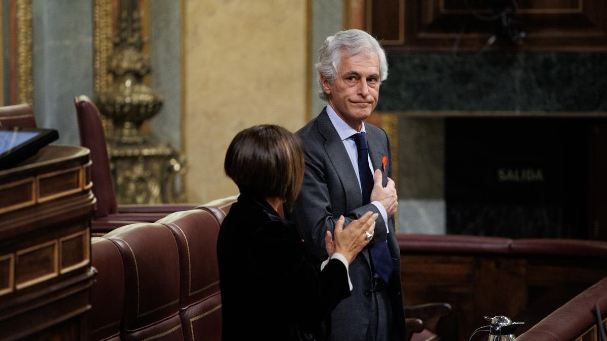 El diputado PP y secretario cuarto de la Mesa del Congreso, Adolfo Suárez Illana, se despide como diputado del Congreso.