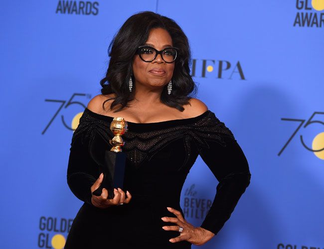 Oprah Winfrey en la gala de los Globos de Oro 2018