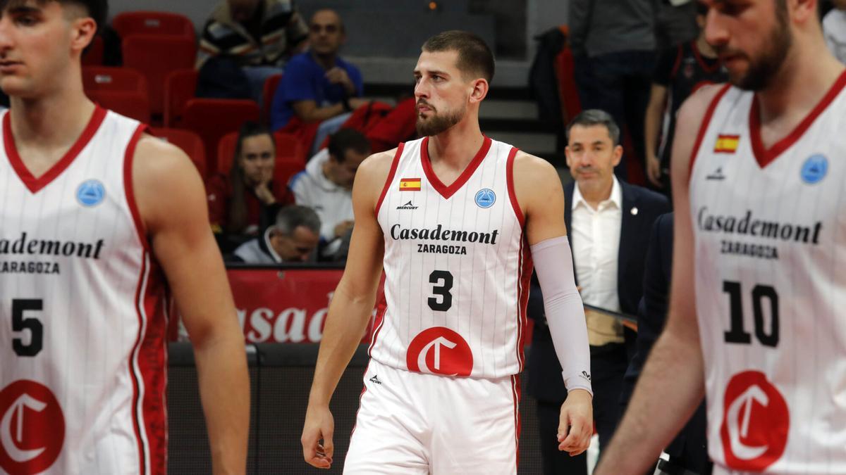 Erik Stevenson, en el partido de FIBA Europe Cup entre el Casademont Zaragoza y el Bakken Bears