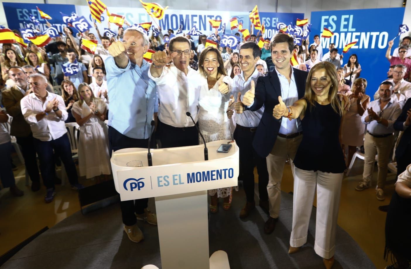 Alberto Núñez Feijóo celebra en Zaragoza un mitin a 7 días del 23J