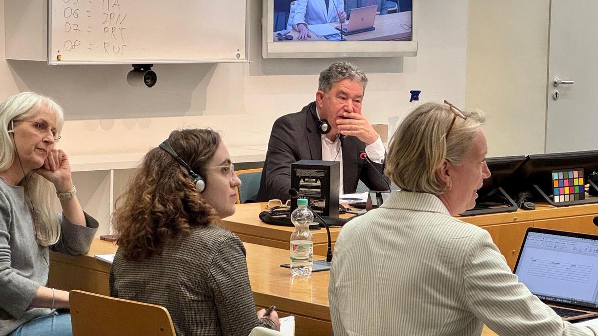 El alcalde durante su intervención, en la tarde de este lunes, en la Universidad de Heidelberg.
