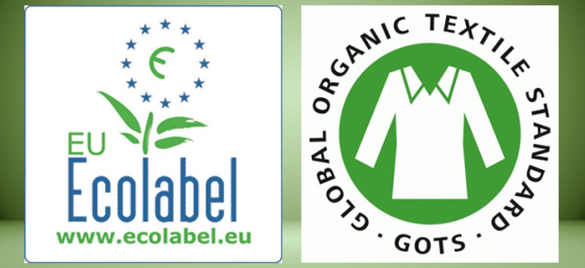 La ecoetiqueta textil que impulsa Europa (Ecolabel) y GOTS (Global Organic Textil Stardard) .