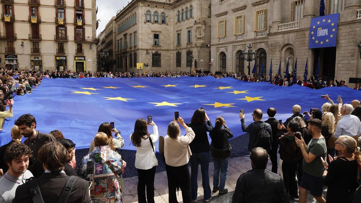 Celebración del Día de Europa en Barcelona , el pasado 9 de mayo