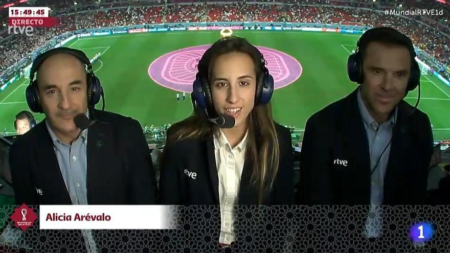 Alicia Arévalo hace historia: se convierte en la primera mujer que narra un Mundial en TVE